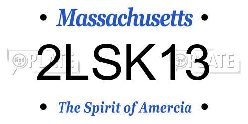 2LSK13 Massachusetts License Plate