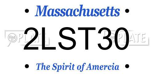 2LST30 Massachusetts License Plate
