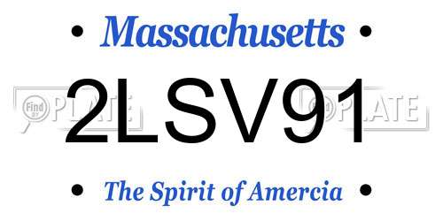 2LSV91 Massachusetts License Plate