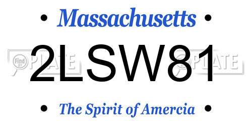 2LSW81 Massachusetts License Plate
