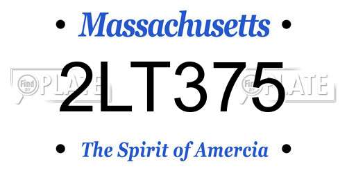 2LT375 Massachusetts License Plate