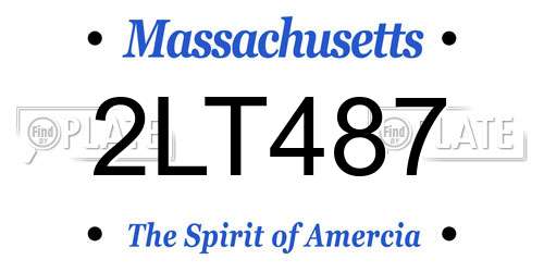2LT487 Massachusetts License Plate