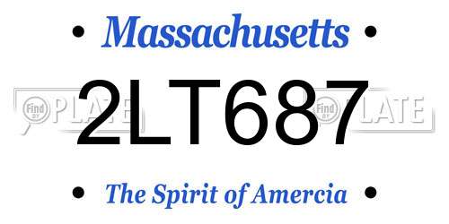 2LT687 Massachusetts License Plate