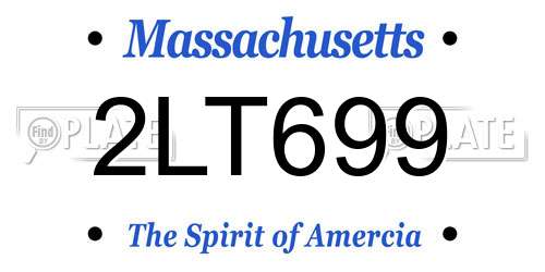 2LT699 Massachusetts License Plate