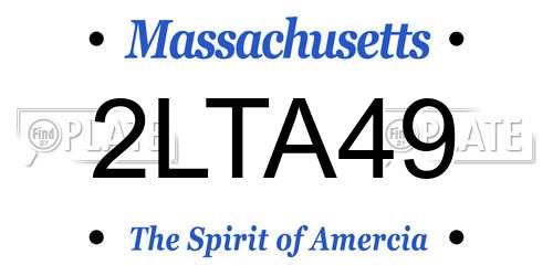 2LTA49 Massachusetts License Plate
