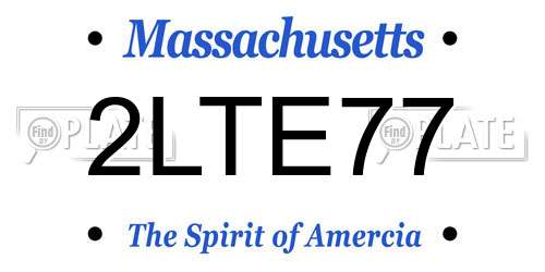 2LTE77 Massachusetts License Plate