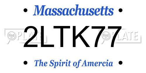 2LTK77 Massachusetts License Plate