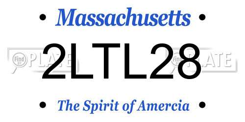 2LTL28 Massachusetts License Plate