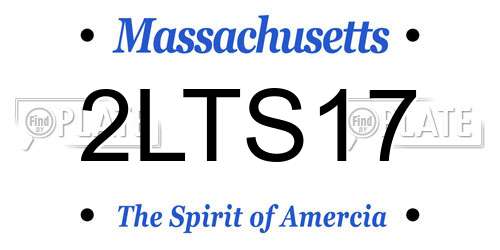 2LTS17 Massachusetts License Plate