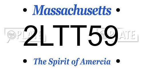 2LTT59 Massachusetts License Plate