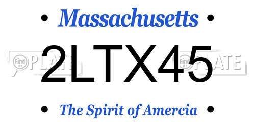 2LTX45 Massachusetts License Plate