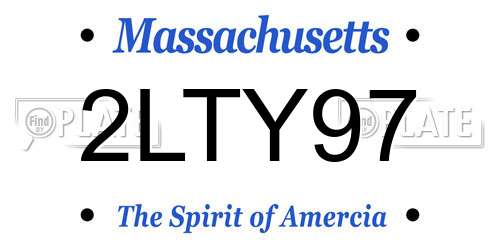2LTY97 Massachusetts License Plate