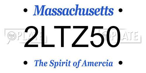 2LTZ50 Massachusetts License Plate