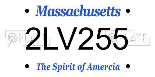 2LV255 Massachusetts License Plate