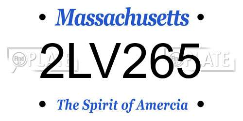2LV265 Massachusetts License Plate