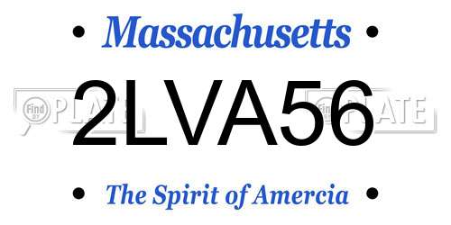 2LVA56 Massachusetts License Plate