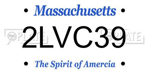 2LVC39 Massachusetts License Plate