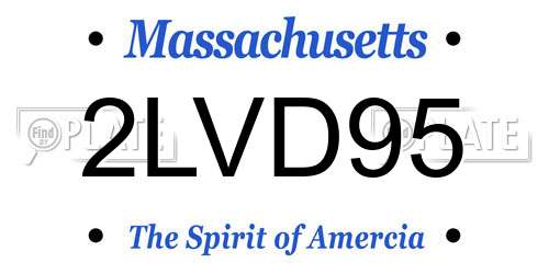 2LVD95 Massachusetts License Plate