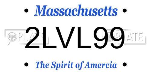2LVL99 Massachusetts License Plate