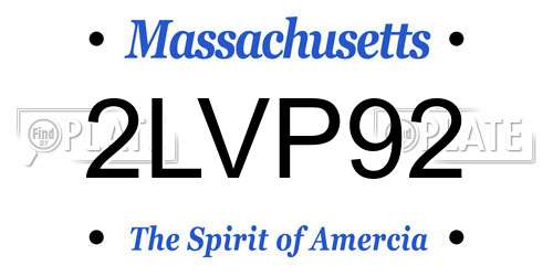 2LVP92 Massachusetts License Plate