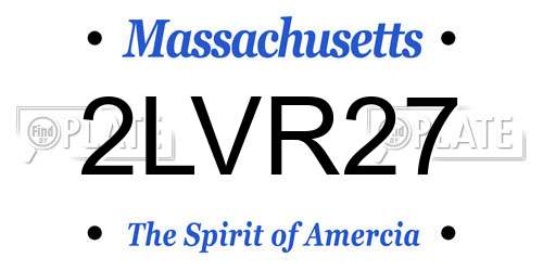 2LVR27 Massachusetts License Plate