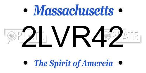 2LVR42 Massachusetts License Plate