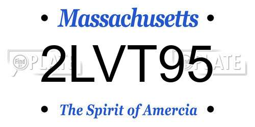 2LVT95 Massachusetts License Plate