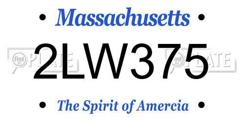 2LW375 Massachusetts License Plate