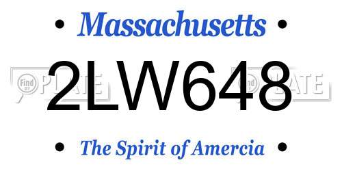 2LW648 Massachusetts License Plate
