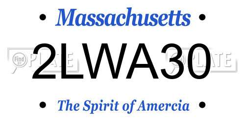 2LWA30 Massachusetts License Plate