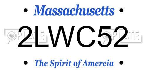 2LWC52 Massachusetts License Plate