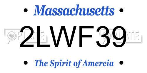 2LWF39 Massachusetts License Plate