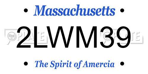 2LWM39 Massachusetts License Plate
