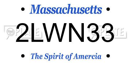 2LWN33 Massachusetts License Plate