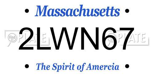 2LWN67 Massachusetts License Plate