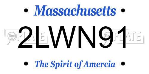 2LWN91 Massachusetts License Plate