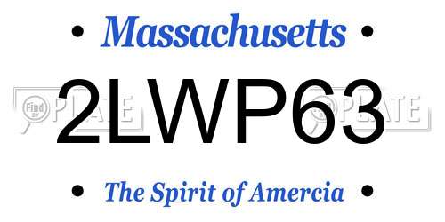 2LWP63 Massachusetts License Plate