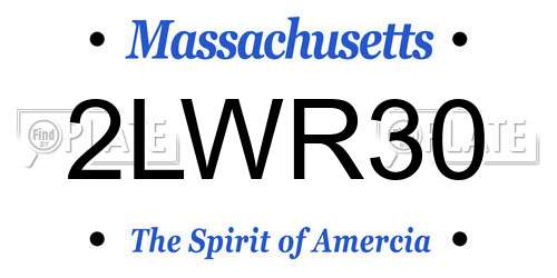 2LWR30 Massachusetts License Plate