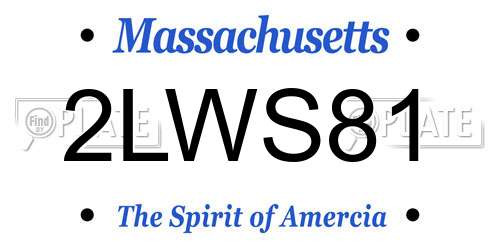 2LWS81 Massachusetts License Plate