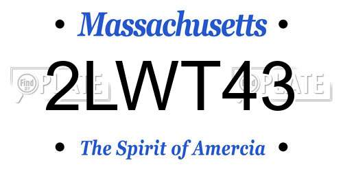 2LWT43 Massachusetts License Plate