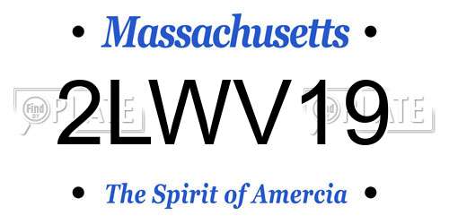 2LWV19 Massachusetts License Plate
