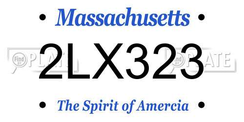 2LX323 Massachusetts License Plate