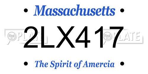 2LX417 Massachusetts License Plate