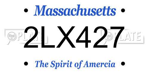 2LX427 Massachusetts License Plate