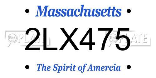 2LX475 Massachusetts License Plate