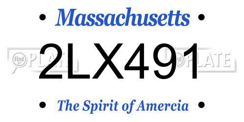 2LX491 Massachusetts License Plate