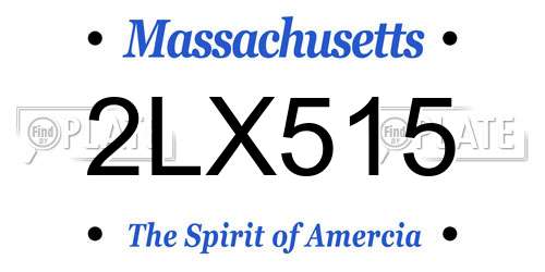 2LX515 Massachusetts License Plate