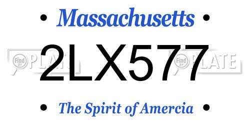 2LX577 Massachusetts License Plate