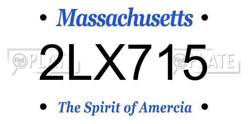 2LX715 Massachusetts License Plate