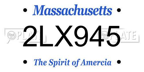 2LX945 Massachusetts License Plate